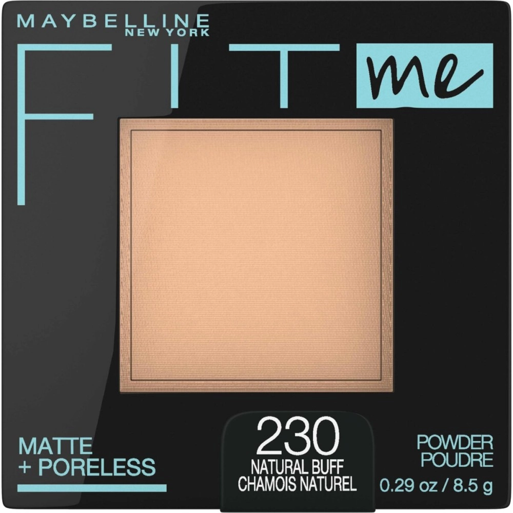 Maybelline Fit Me Matte + Poreless Pressed Face Powder Makeup, Natural Buff, 1 Count