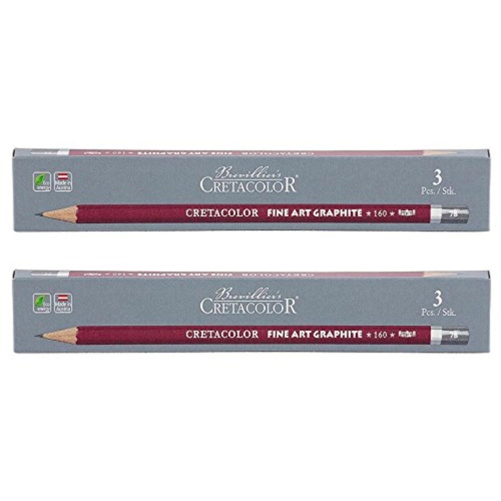 Cretacolor Cleos Fine Art Graphite 7B Set of 3 Pencils (Pack of 2)