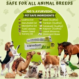 Caredom Heal Pet | Veterinary Herbal Ointment | Fungal Infection Cream for All Types of Wounds | Burns | Cuts | Skin Problems & F.M.D. Lesions - for All Pets | 60gms
