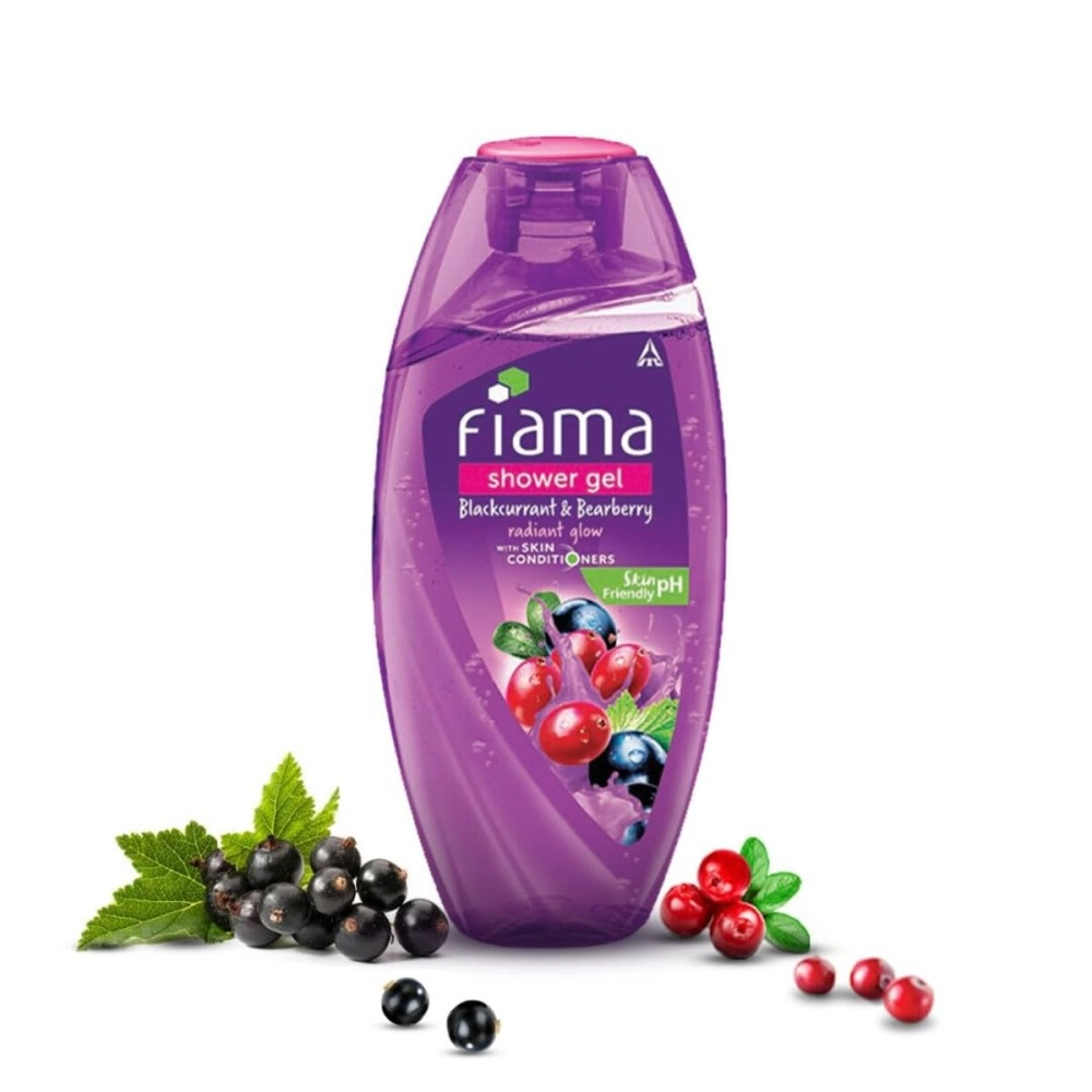 Fiama Shower Gel Blackcurrant & Bearberry Body Wash With Skin Conditioners For Radiant Glow, 250ml Bottle, Multi