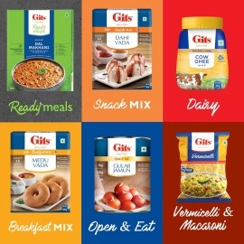 Gits Instant Khaman Dhokla Snack Mix, Makes 120 Khaman Dhoklas, Pure Veg, Indian Snack Mix, 1Kg