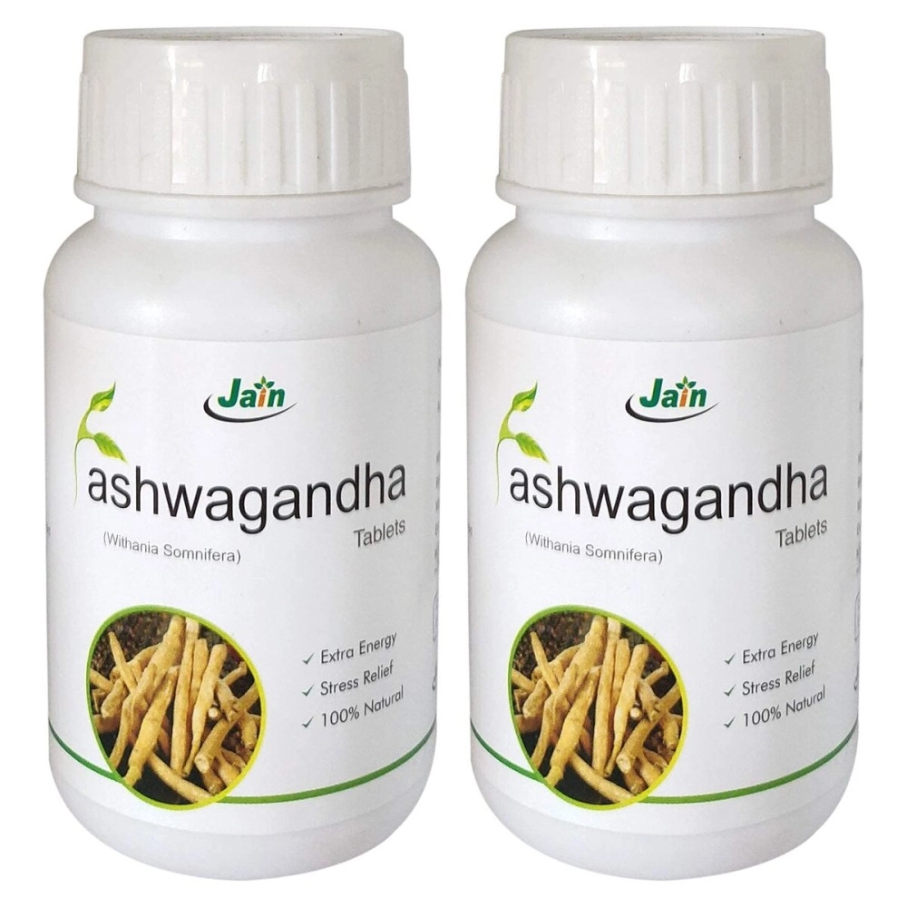 JAIN Ashwagandha Withania Somnifera General Wellness 60 Tablets (850mg)- 2 Bottles