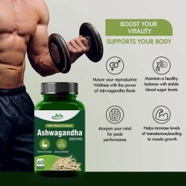 JAIN Ashwagandha Withania Somnifera General Wellness 60 Tablets (850mg)- 2 Bottles