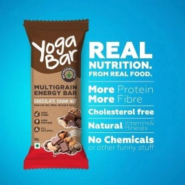 Yogabar Multigrain Energy Bars 380Gm Pack (38G x10) - Healthy Diet with Fruits, Nuts, Oats and Millets, Gluten Free, Crunchy Granola Bars, Packed with Chia and Sunflower Seeds (10 Bar)