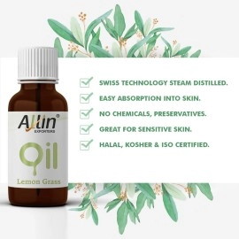 Allin Exporters Lemongrass Essential Oil 100% Natural, Pure & Therapeutic Grade for Skin, Face, Hair & Aromatherapy Diffuser Ideal for Making Bath Soap & Candles (30 ml)