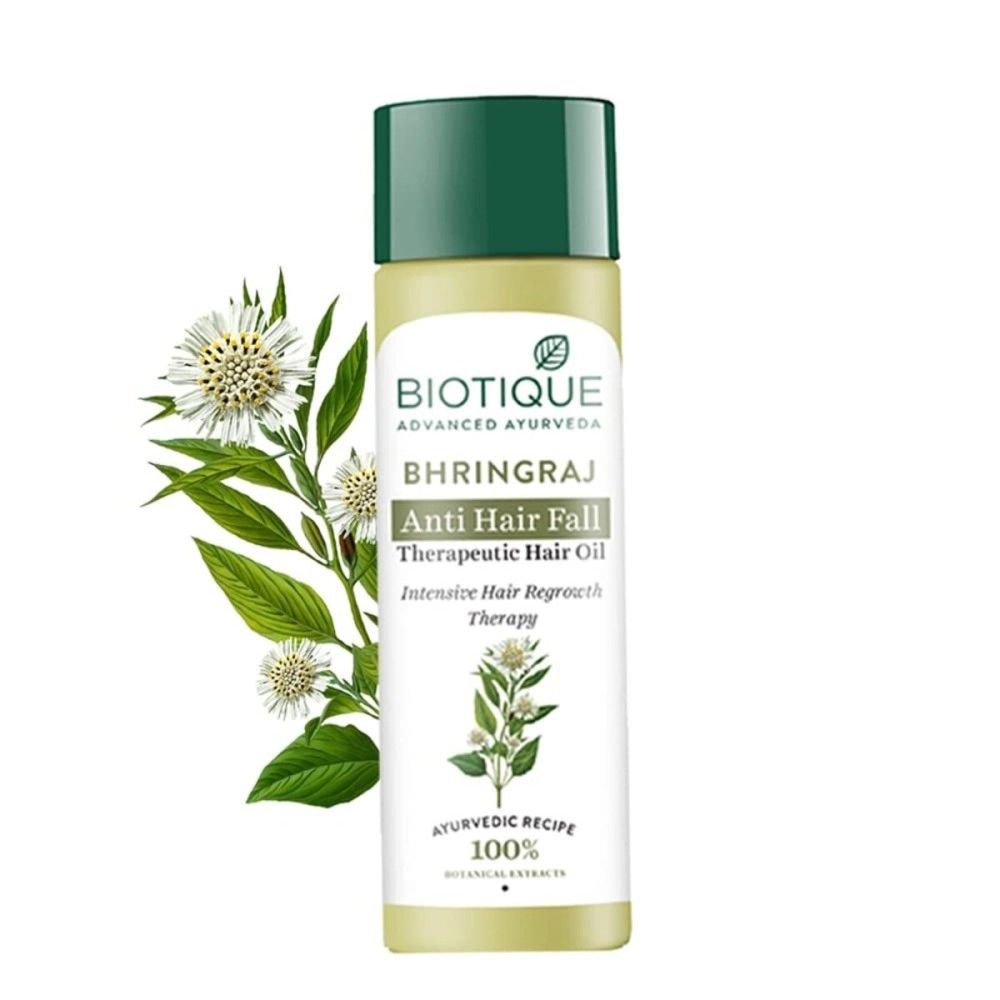 Biotique Bio Bhringraj Therapeutic Hair Oil for Falling Intensive Regrowth Treatment, 200ml, multi