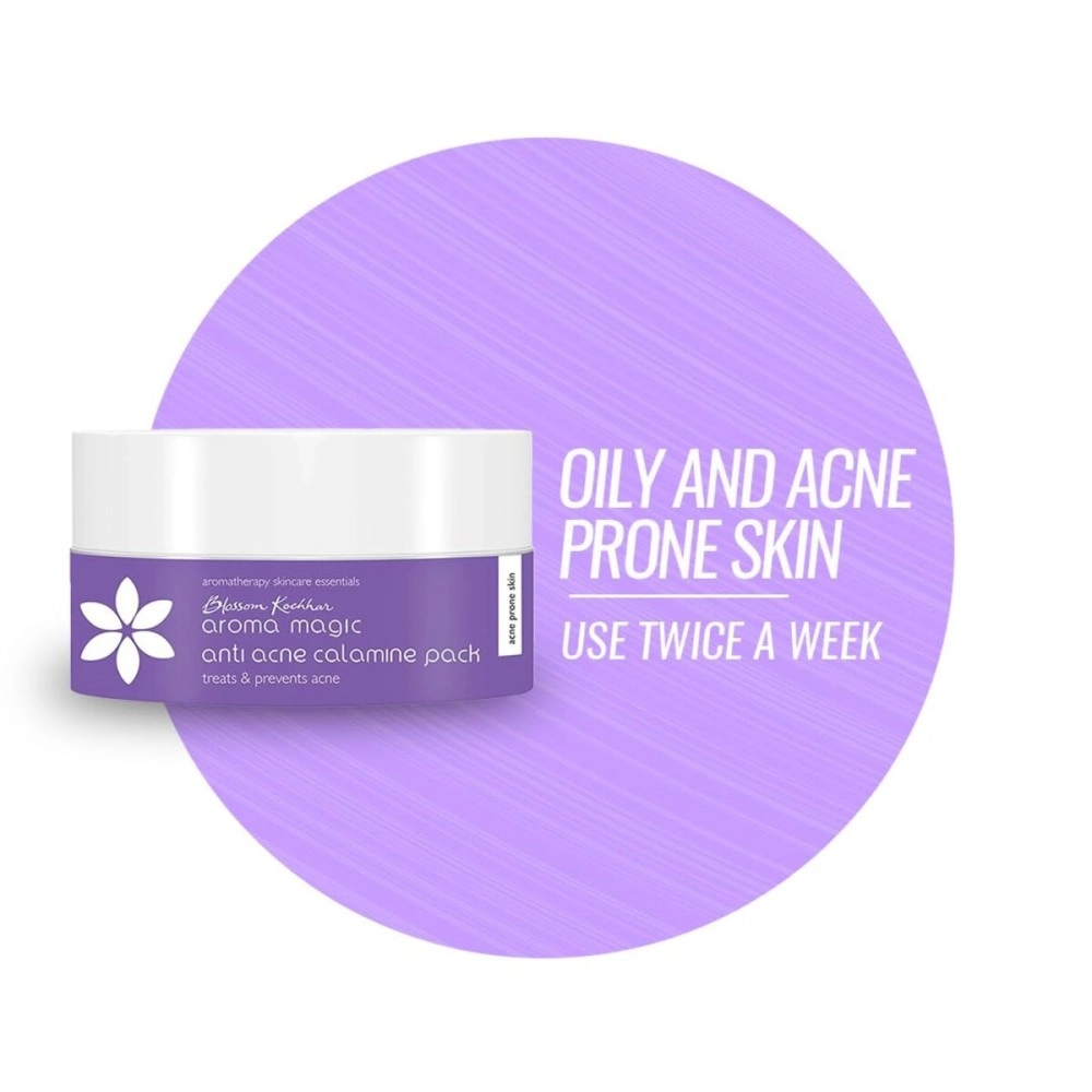 Aroma Magic Acne Face Pack with Calamine | 1.23 Oz (35g) | Deep Cleansing & Purifying Facial Mask with Multani Mitti | for Oily & Acne Prone Skin