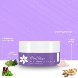 Aroma Magic Acne Face Pack with Calamine | 1.23 Oz (35g) | Deep Cleansing & Purifying Facial Mask with Multani Mitti | for Oily & Acne Prone Skin