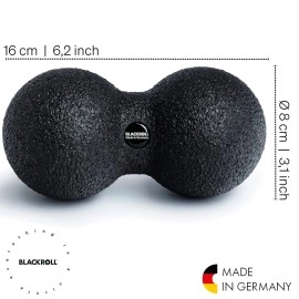 BLACKROLL DUOBALL 08 - The original - Foam roller ball - Self massage fascia ball - Peanut therapy ball in black, 08cm