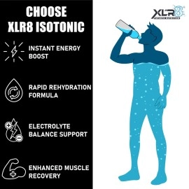 XLR8 Electrolytes Powder | Energy Drink Hydration Powder - Lemon, 1kg | Isotonic Gym Workout & Endurance Supplement