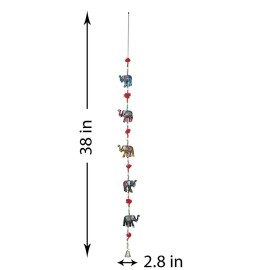 URBAN HAAT Jaipuri Rajasthani Elephant Door Hanging Home Decor- Set Of 2 Multi