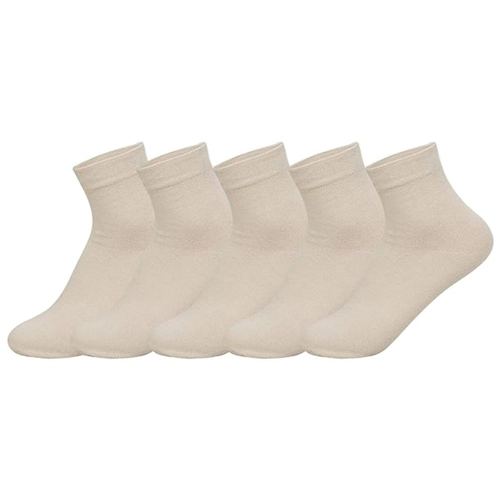Supersox Women\'s Ankle Length Socks (Pack of 5) (WCCD0089_Beige_Free Size)