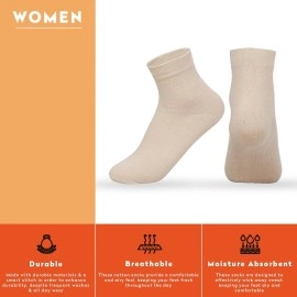Supersox Women\'s Ankle Length Socks (Pack of 5) (WCCD0089_Beige_Free Size)