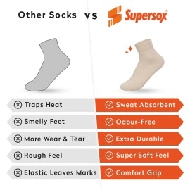 Supersox Women\'s Ankle Length Socks (Pack of 5) (WCCD0089_Beige_Free Size)