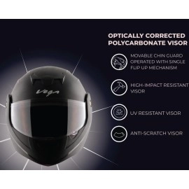 Vega Crux Flip-Up Helmet (Black, L)