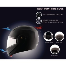 Vega Crux Flip-Up Helmet (Black, L)