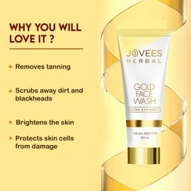 Jovees Gold Ultra Radiance Face Wash, 100 ML