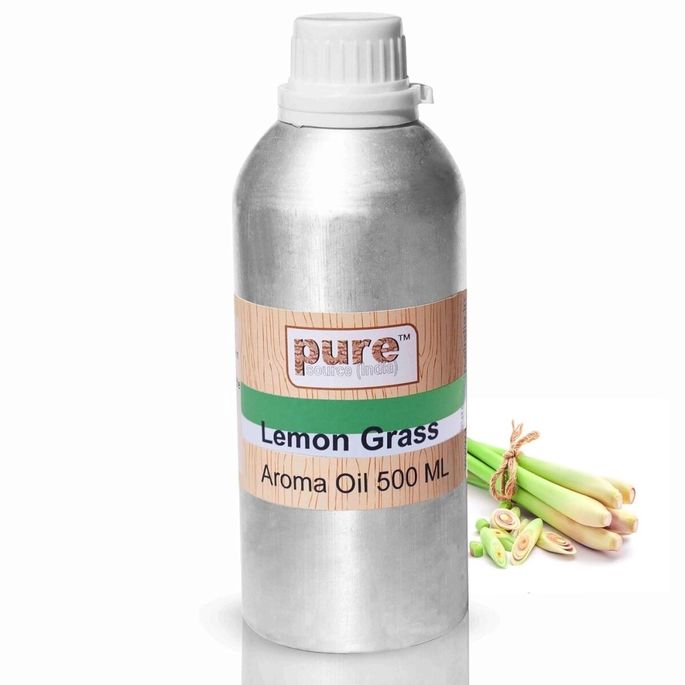 Pure Source India Lemongrass Oil Pure Natural & Undiluted 500 ML Pack Coming in Aluminum Bottle (Lemon Grass 500 ML)