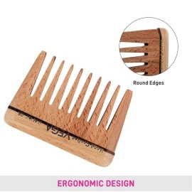 VEGA Wide Tooth Wooden Comb, wooden colour, 30 g