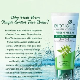 Biotique Bio Neem Purifying Face Wash For All Skin Types, 150ml, Multi