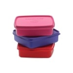 Signoraware Smart N Slim Plastic Lunch Box Set, 350ml, Set of 3, Multicolour