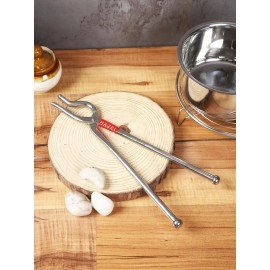 HAZEL Stainless Steel Tong For holding Kitchen Utensils | Pakad for kitchen with Glossy Finnish, one Side Pakkad