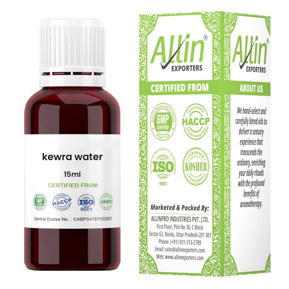 Allin Exporters Kewra Water - 100% Pure Natural & Undiluted - 15 Ml