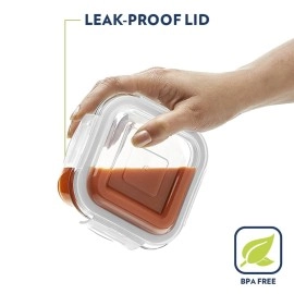 Borosil Adult Lunch Box 2 Pcs Set - 11 Oz Glass Lunch Containers with Soft Insulated Lunch Bag, 100% Leakproof Locking Lids, BPA Free, Microwavable & Dishwasher Safe, Lunch Box For Women, Men & Kids