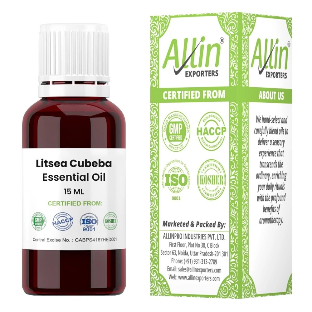 Allin Exporters Litsea Cubeba Essential Oil - 100% Pure, Natural & Undiluted - 15 ML