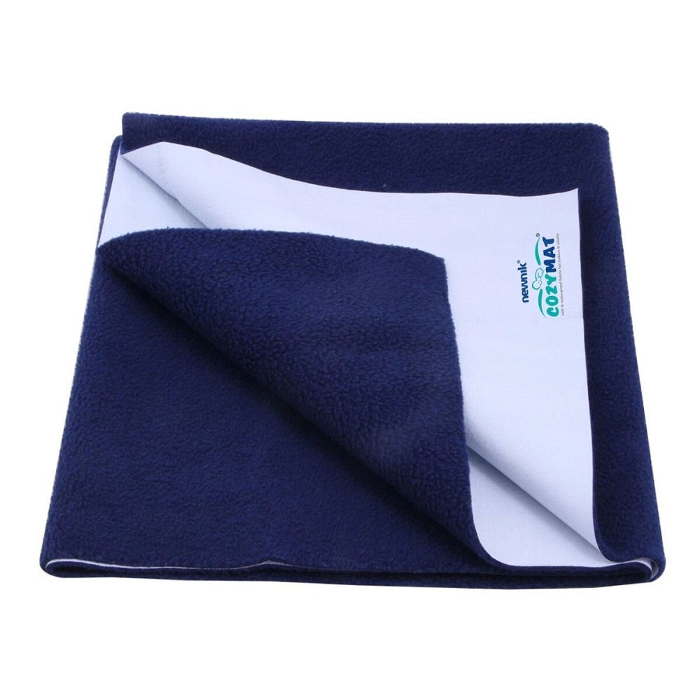 Cozymat Baby Mats Waterproof/Dry Sheet for Baby/Baby Bed Protector Waterproof (Size: 70cm X 100cm) Navy Blue, Medium