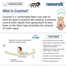 Cozymat Baby Mats Waterproof/Dry Sheet for Baby/Baby Bed Protector Waterproof (Size: 70cm X 100cm) Navy Blue, Medium