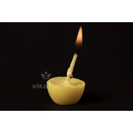 Swaha IISC Certified Premium Cow Ghee Diya (100 Pieces), 30min Burning Time, Wax free Cow Ghee Diya Batti - Pack of 1