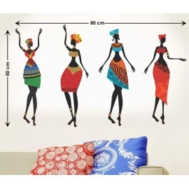 Decals Design PVC Vinyl \'African Women\' Wall Sticker (50cm x 70cm, Black)