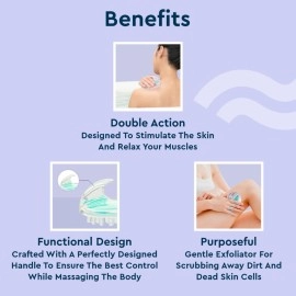 GUBB Body & Bath Massage Brush For Relaxation & Improving Blood Circulation, Pack of 1 (Color May Vary)