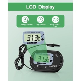 Zacro LCD Digital Aquarium Thermometer Fish Tank Water Terrarium Temperature