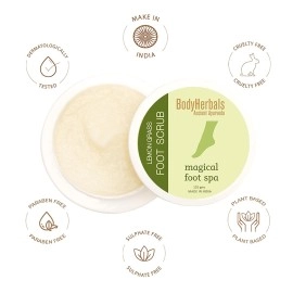 BodyHerbals 1 Minute Pedicure Lemongrass Foot Scrub, 125g
