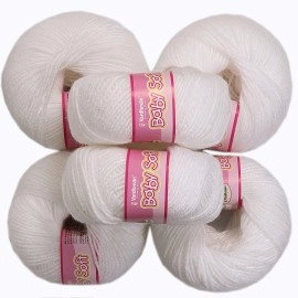 Vardhman Acrylic Knitting Wool (White) - Pack of 6