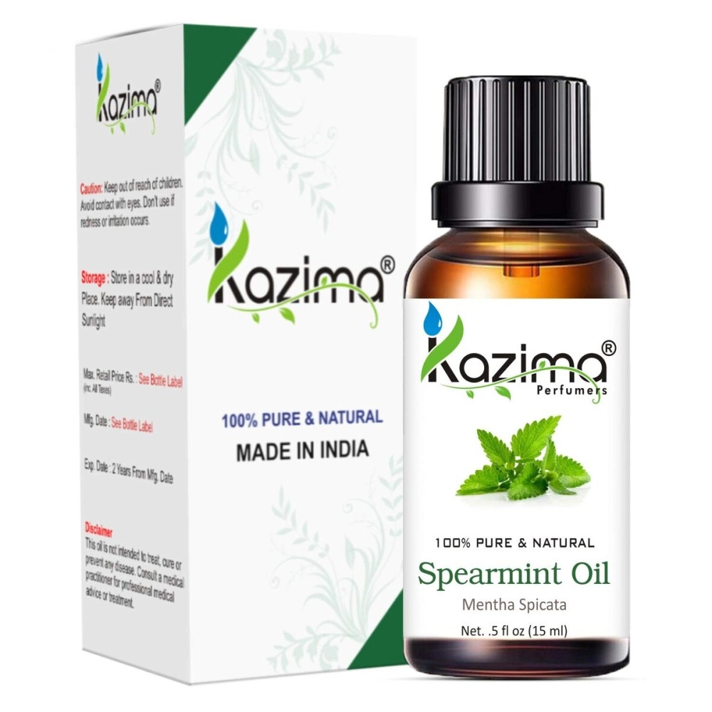 KAZIMA Spearmint Essential Oil - 100% Pure Natural & Therapeutic Grade For Skin care & Hair (15ML)