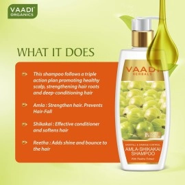 Vaadi Herbals Amla Shampoo With Shikakai And Reetha, 350 ml