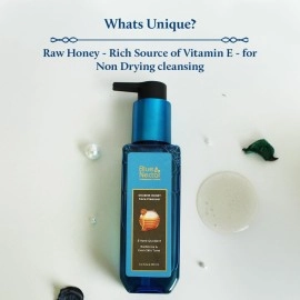 Blue Nectar Ayurvedic Tan Removal Face Wash for Glowing Skin | Honey Aloe Vera Detan Face Wash for Dry Skin, Oily Skin and Combination Skin (8 Herbs, 100ml)