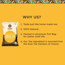 TWEAK INSTANT GINGER TEA PREMIX 1kg | Premium Ginger Tea | Instant Chai Mix with Milk & Sugar | Ginger Chai Premix | Ready-to-Drink Ginger Tea | Instant Herbal Tea Premix | Makes Approx 62 Cups of