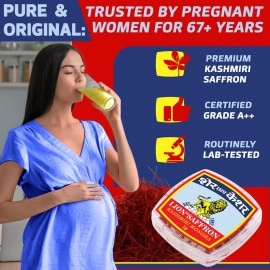 LION BRAND SAFFRON 1G, Pure Kashmiri Mongra Fresh Kesar Value Pack Grade A++ For Pregnant Women, Pooja, Biryani, Tilak, Milk And Skin (1Gram)
