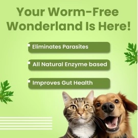 Vivaldis Endewor Natural Enzyme & Probiotic Based De-wormer for Dogs & Cats, Kills & Expels Parasites - 1X10 Tablets