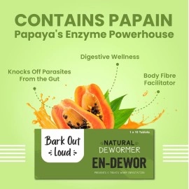 Vivaldis Endewor Natural Enzyme & Probiotic Based De-wormer for Dogs & Cats, Kills & Expels Parasites - 1X10 Tablets