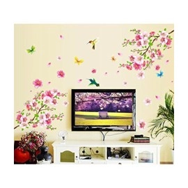 Decals Design Flowers Branch Wall Sticker (PVC Vinyl, 60 cm x 90 cm),Multicolor