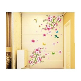 Decals Design Flowers Branch Wall Sticker (PVC Vinyl, 60 cm x 90 cm),Multicolor