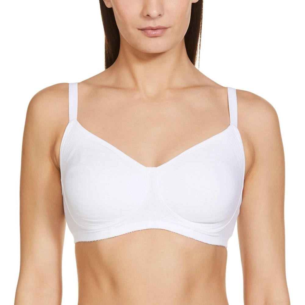 Enamor A042 Side Support Shaper Stretch Cotton Everyday Bra - Non-Padded, Wire-Free & High Coverage White