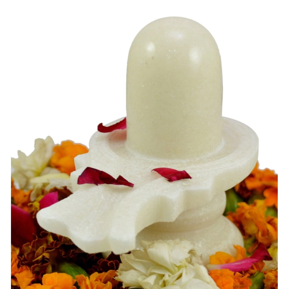 Amazing India Stone Shivling Idol, Standard, White