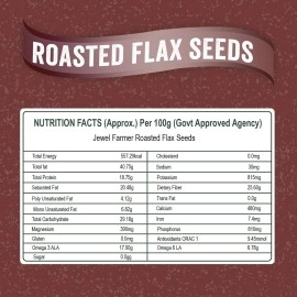 JEWEL FARMER Roasted Flax Seeds, Raw Superfood with Protein, Dietary Fiber, Omega 3 (250g)