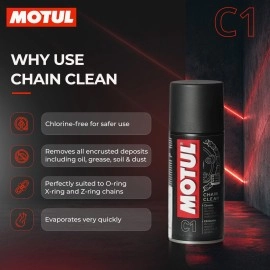 Motul Combo of C2 Chain Lube (150 ml) and C1 Chain Clean for All Bikes (150 ml) (LBCH001)